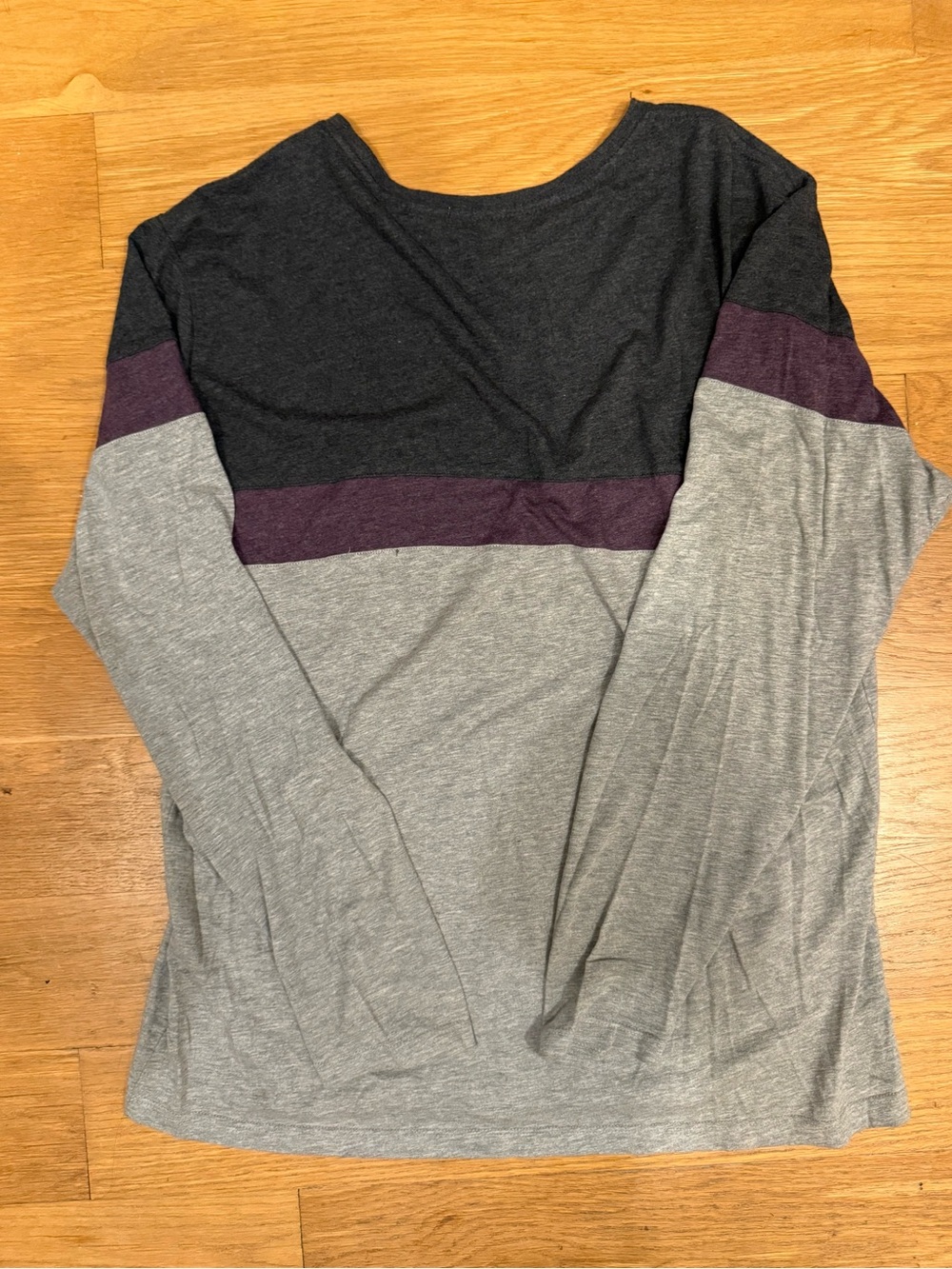 Marine Layer Colorblock Long-Sleeve Shirt in Black, Purple, & Light Gray